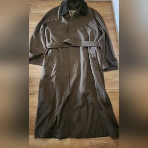 SUPER RARE Vintage Burberry Long Trench Coat + Detachable Wool Lining Men 44 T